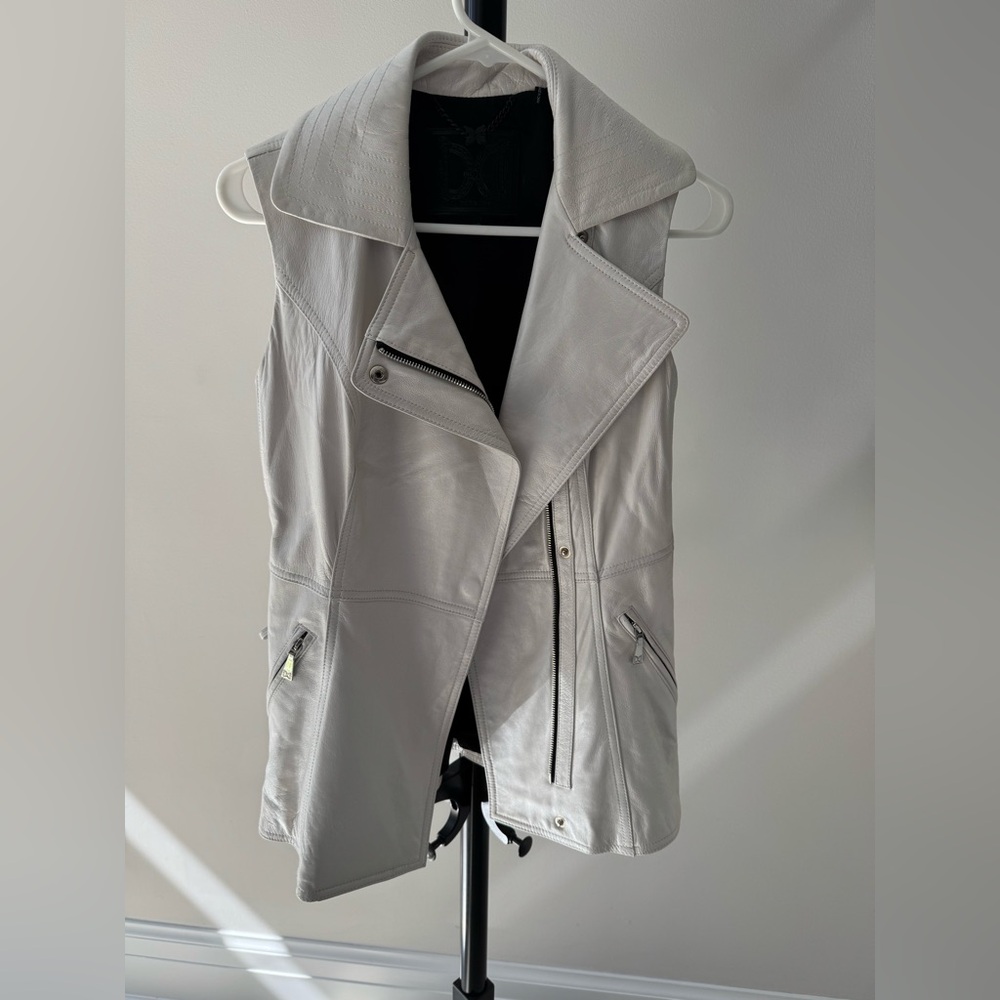 Dawn Levy white Leather Vest
